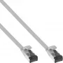 InLine Patchkabel flach, U/FTP, Cat.8.1, TPE halogenfrei, grau, 0,25 m