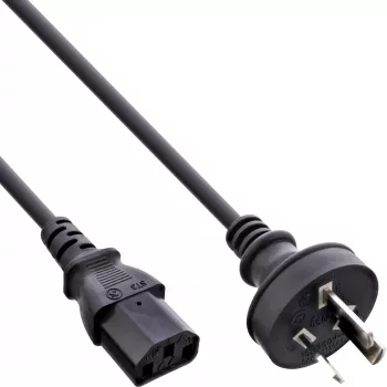 InLine B-16652D Netzkabel, Australien-Stecker auf C13, 1,8 m, 35er-Bulk-Pack