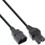 InLine B-16811C Netzkabelverlängerung, C15 auf C14, 3 m, Schwarz, 20er-Pack Bulk