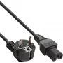 InLine B-16810D Netzkabel, CEE 7/7 gewinkelt auf C15, 2 m, Schwarz, 25er-Pack Bulk