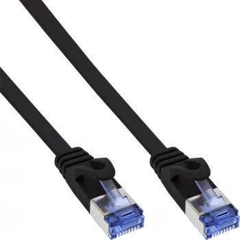 Flaches Patchkabel U/FTP Cat.6A InLine 71800S 10m Schwarz