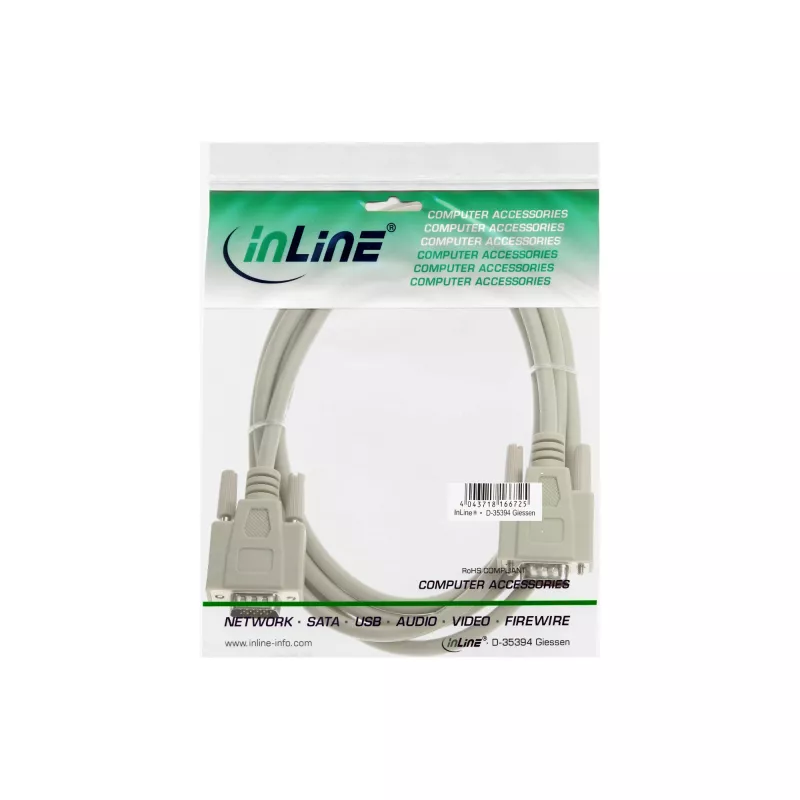 VGA-Kabel 15-Pin HD Stecker/Stecker beige 1m InLine 17712C