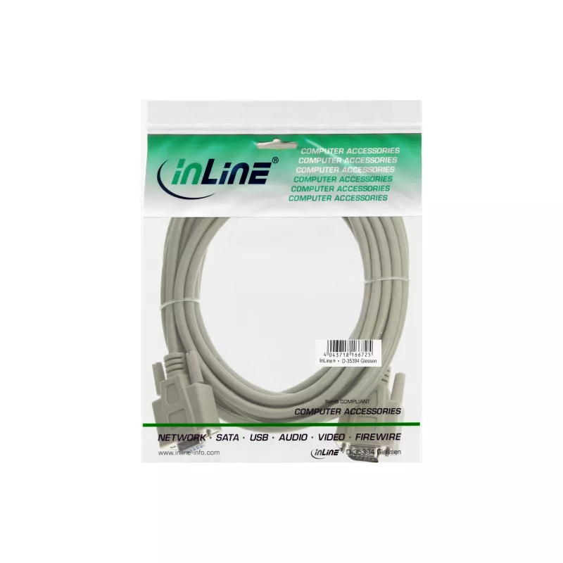 VGA-Kabel InLine 17737 15HD Stecker Buchse beige 1m