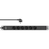 InLine 19 Zoll Steckdosenleiste, 6-fach Schutzkontakt, ohne Schalter, 2m, schwarz