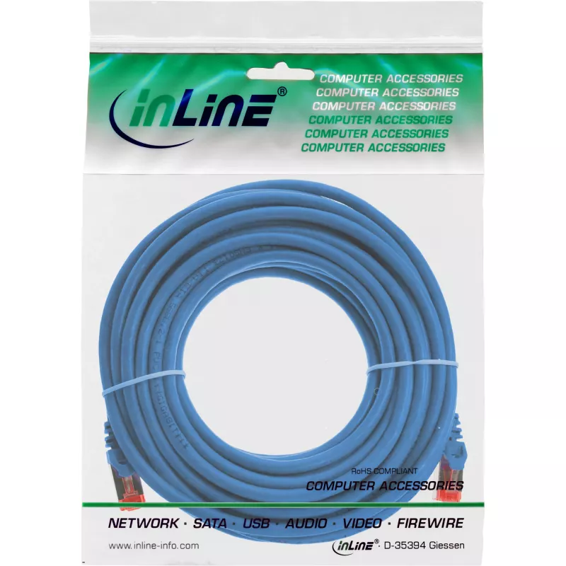 InLine Patchkabel S/FTP PiMF Cat.6 250MHz PVC Kupfer blau 10m