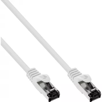 InLine Patchkabel, S/FTP (PiMf), Cat.8.1, 2000MHz, halogenfrei, weiß, 0,5m