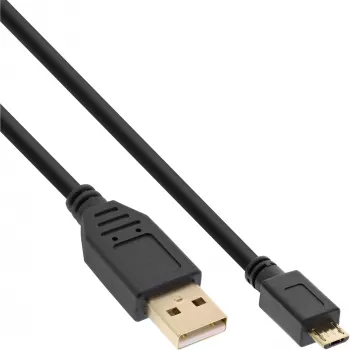 InLine Micro-USB-2.0-Kabel USB Typ A Stecker / Micro-B Stecker, schwarz, 0,5 m