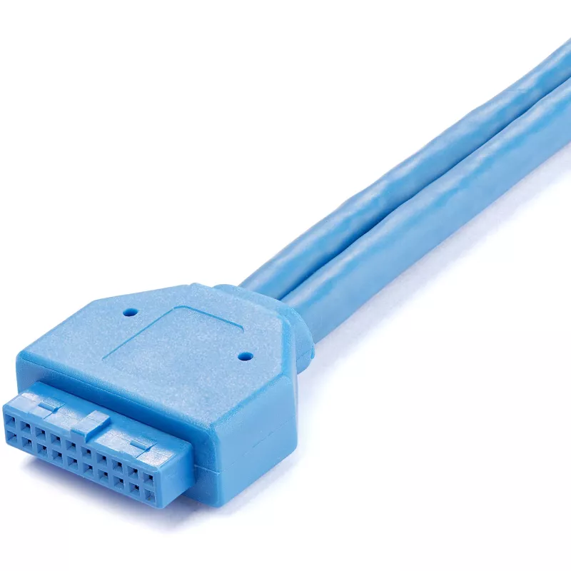 StarTech.com 2-Port-USB-3.0-A-Slotblech-Adapter, IDC, USB 3.2 Gen 1 (3.1 Gen 1), Blau, Edelstahl, 0,5 m, CE, REACH, 500 mm