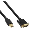 InLine Mini DisplayPort Stecker auf DVI-D 24+1 Stecker Kabel, schwarz/gold, 2m