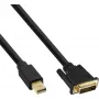 InLine Mini DisplayPort Stecker auf DVI-D 24+1 Stecker Kabel, schwarz/gold, 2m