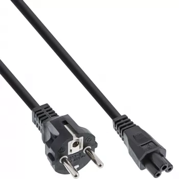 InLine Netzkabel Typ F Deutscher / „Mickey Maus“ Notebookstecker Schwarz 2 m