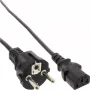 InLine Netzkabel, CEE 7/7 gerade / 3-polig IEC C13 Stecker, schwarz, 1,8 m
