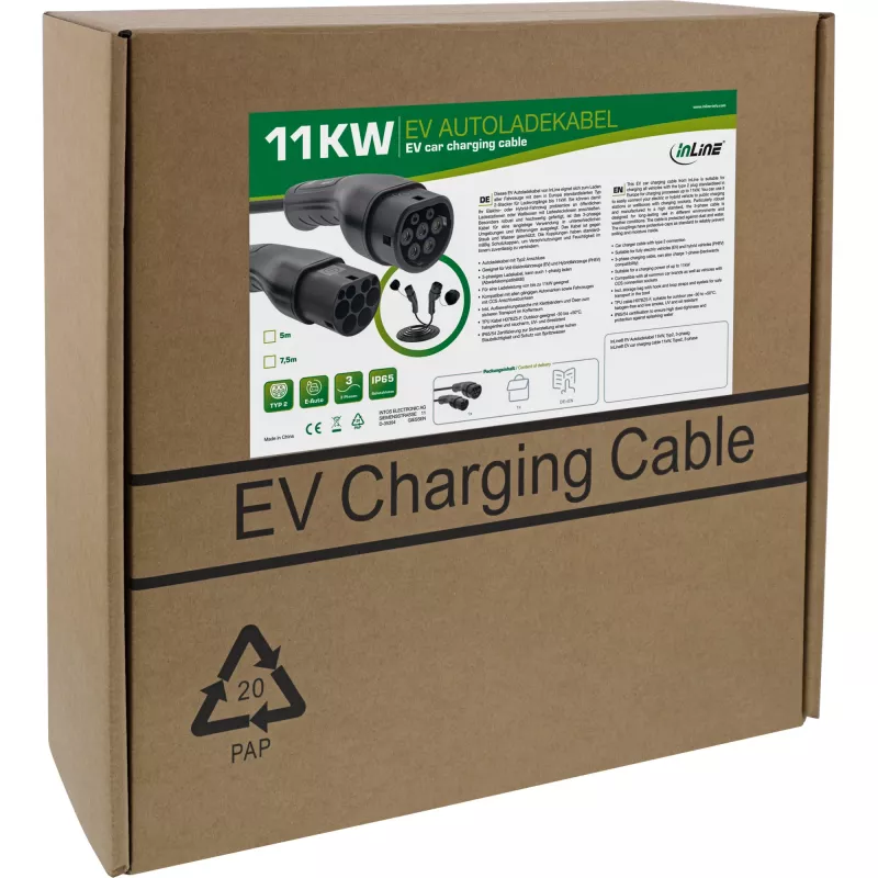 InLine EV-Ladekabel 11kW Typ2, 3-phasig, 5m