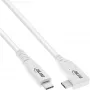 InLine USB4 Kabel, USB-C, einseitig abgewinkelt, PD 240W, 8K60Hz, TPE, weiß, 1m