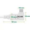 InLine USB4 Kabel, USB-C, einseitig abgewinkelt, PD 240W, 8K60Hz, TPE, weiß, 1m
