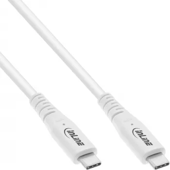 InLine USB4-Kabel, USB-C Stecker/Stecker, PD 240W, 8K60Hz, TPE, weiß, 0,5 m