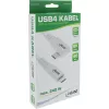 InLine USB4-Kabel, USB-C, einseitig abgewinkelt, PD 240W, 8K60Hz, TPE, weiß, 0,5 m