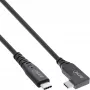 InLine USB4-Kabel, USB-C, einseitig abgewinkelt, PD 240W, 8K60Hz, TPE, schwarz, 0,5m