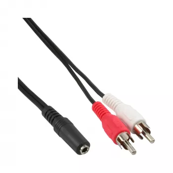Audiokabel 2x Cinch-Stecker / 3,5 mm Stereo-Kupplung 1,5 m InLine 89940