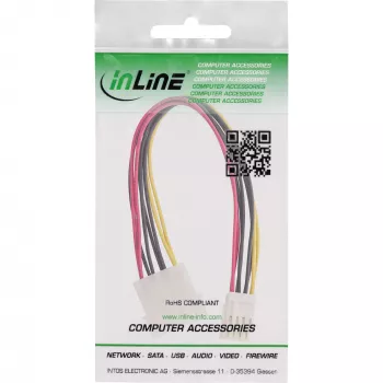 InLine Internes Y-Stromkabel 1x 5,25 Zoll Molex / 2x 3,5 Zoll Floppy 0,20 m