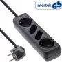 InLine Steckdosenleiste, 4-fach, 2x CEE7/3 + 2x Euro CEE 7/16, schwarz, 5m