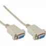 Nullmodemkabel InLine 9-polig Buchse/Buchse geklemmt 2 m beige