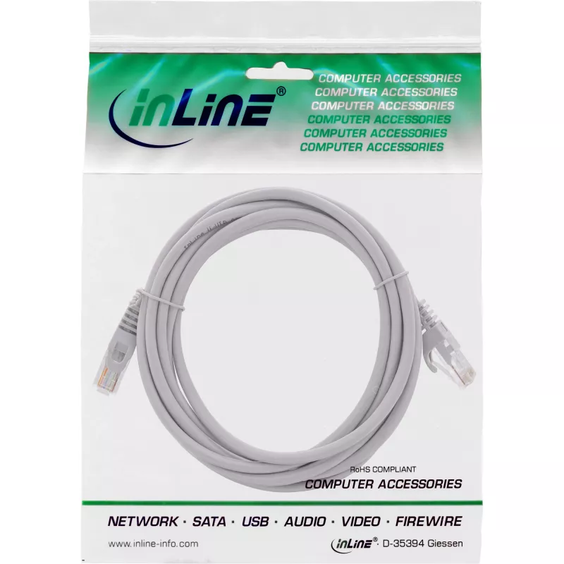 InLine Patchkabel U/UTP Cat.5e grau 0,5 m