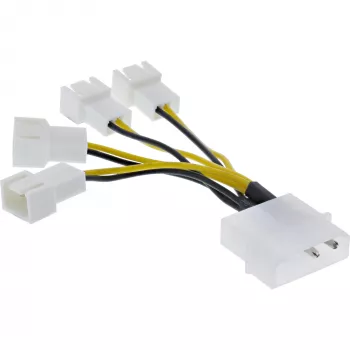 Stromadapterkabel Molex InLine 33341A 0,05 m 4x Lüfteranschluss