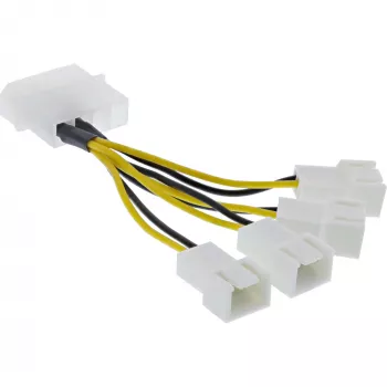 Stromadapterkabel Molex InLine 33341A 0,05 m 4x Lüfteranschluss