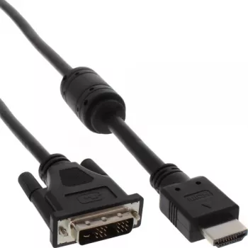 InLine HDMI-DVI-Kabel 19 Pin Stecker / 18+1 Stecker + Ferritkern schwarz 5m