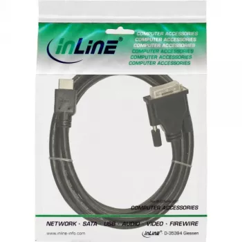 InLine HDMI-DVI-Kabel 19 Pin Stecker / 18+1 Stecker + Ferritkern schwarz 5m