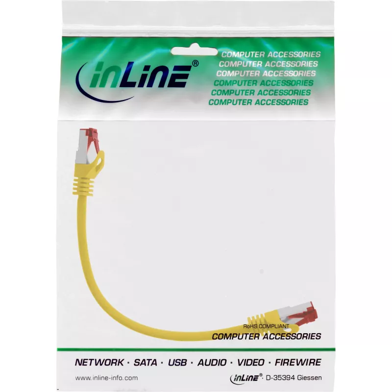 InLine Patchkabel S/FTP PiMF Cat.6 250MHz PVC CCA gelb 0.25m