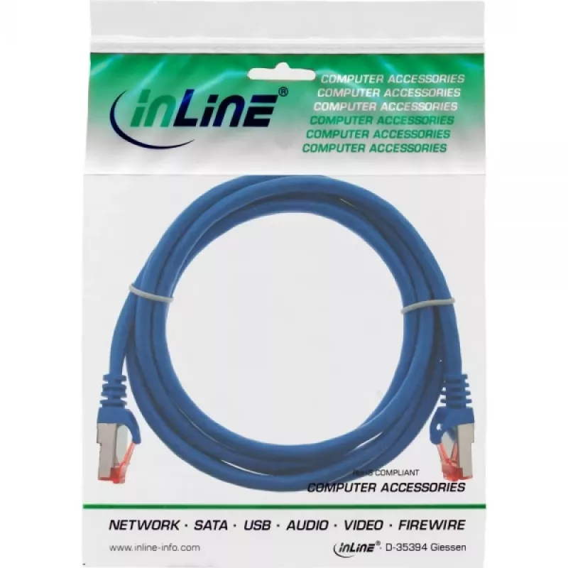 InLine Patchkabel S/FTP PiMF Cat.6 250MHz PVC CCA blau 1m
