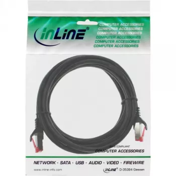 InLine Patchkabel S/FTP PiMF Cat.6 250MHz PVC CCA schwarz 1,5 m