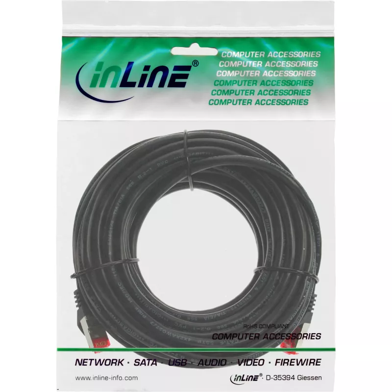 InLine Patchkabel S/FTP PiMF Cat.6 250MHz PVC CCA schwarz 7,5m