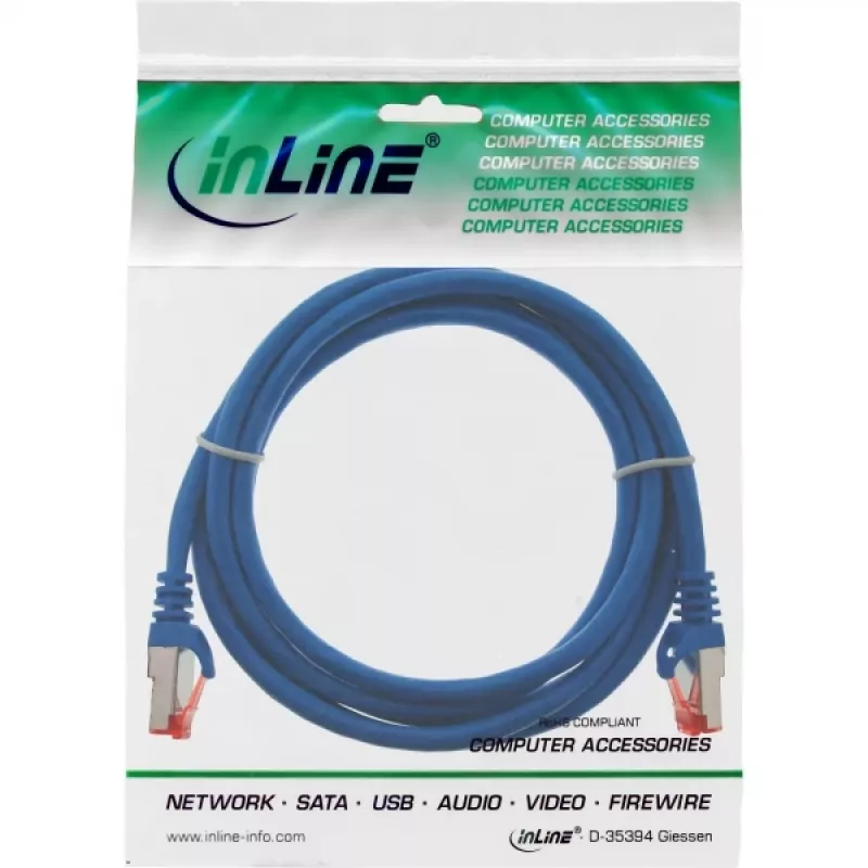 InLine Patchkabel S/FTP PiMF Cat.6 250MHz PVC CCA blau 2m