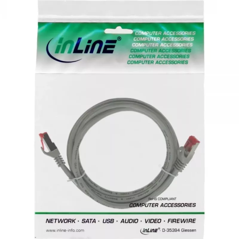 InLine Patchkabel S/FTP PiMF Cat.6 250MHz PVC CCA grau 2m