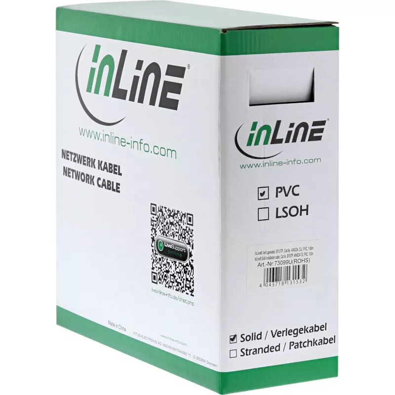 InLine Solid Installation Kabel SF/UTP Cat.5e AWG24 CU halogenfrei 300 m