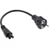 InLine-Netzkabel Typ F Deutsch / „Mickey Maus“-Notebook-Stecker schwarz 3m
