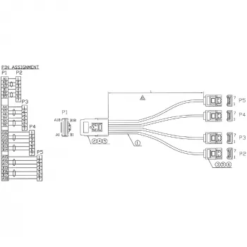 InLine SAS-Kabel Mini SAS SFF8087 auf 4x SATA direkt OCR 0,5 m