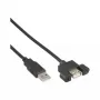 InLine USB 2.0 Kabel A Stecker auf A Buchse für Slotblech, 0,6 m, Schwarz, 120 Stück Bulk-Pack