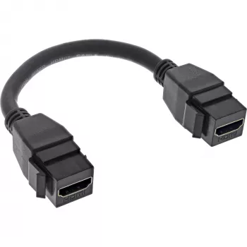 InLine HDMI 2-fach Keystone Kabel 4K/60Hz, HDMI A Buchse/Buchse, schwarz, 0,2 m