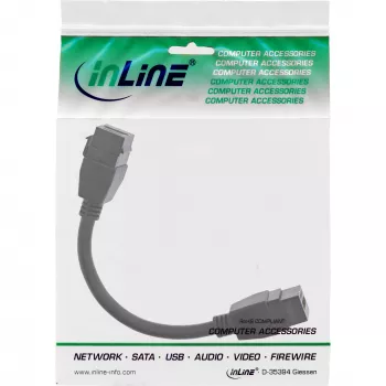 InLine HDMI 2-fach Keystone Kabel 4K/60Hz, HDMI A Buchse/Buchse, schwarz, 0,2 m