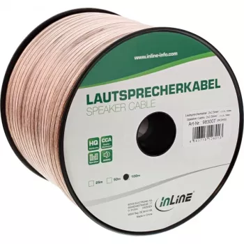 InLine Lautsprecherkabel 2x 2,5mm² CCA transparent 100m