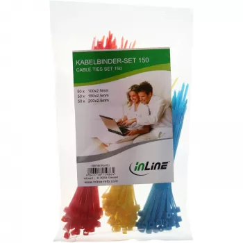 InLine 59978E Kabelbinder-Set, 150 Stück, mehrfarbig