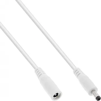 InLine DC-Verlängerungskabel, DC Stecker/Buchse 4,0x1,7mm, weiß, 5m