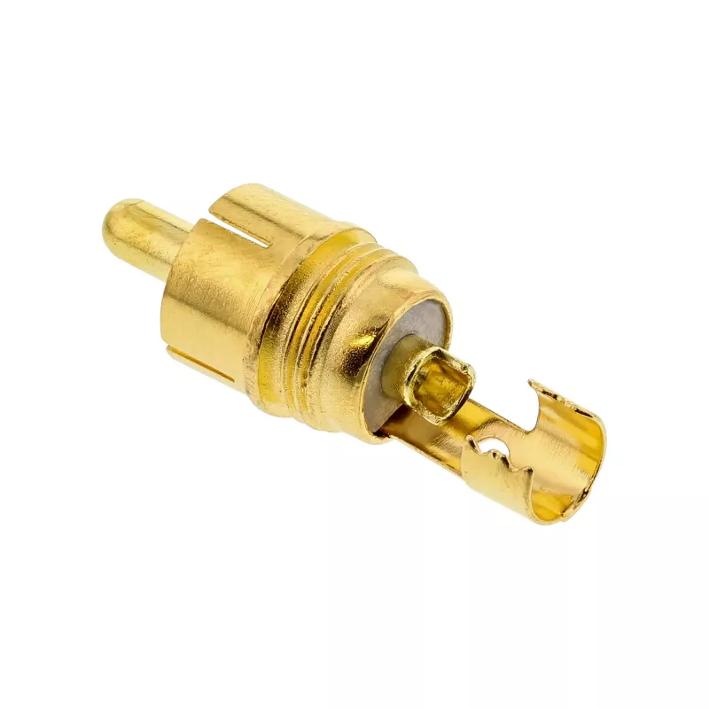InLine RCA Metallstecker male zum Löten, silber, weißer Ring, für 6mm Kabel