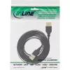 InLine USB 2.0 Flachkabel Typ A Stecker/Buchse vergoldet schwarz 1,5 m