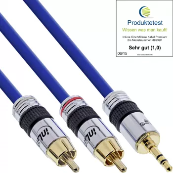 InLine Audio Kabel Premium 2x Cinch-Stecker / 3,5 mm Klinkenstecker vergoldet 25 m
