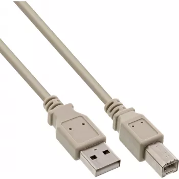 USB 2.0 Kabel Typ A Stecker / B Stecker grau 3m InLine 34535L